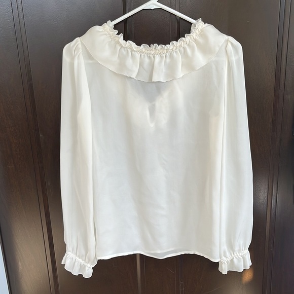 PAIGE Cream Ruffle Blouse - Picture 6 of 9